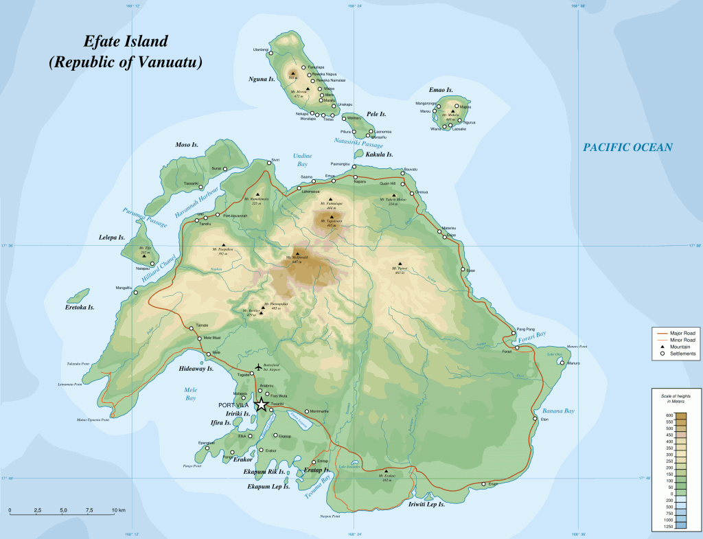 Karte der Insel Efate