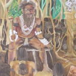 Gemälde einer Stammesversammlung - Lobby des Parlaments in Port Vila