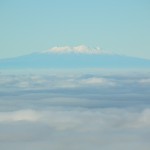 Das Tongariro Ruapehu Vulkanmassiv ist in Sichtweite