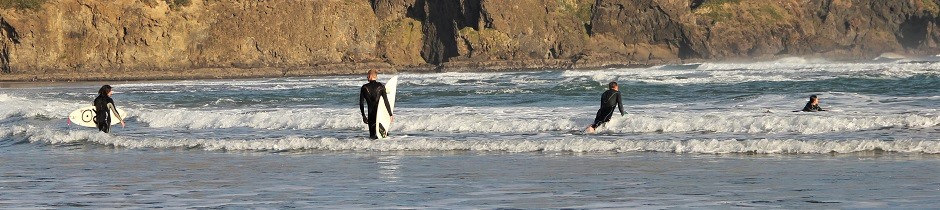 Surfers, Bethells Beach Te Henga, New Zealand